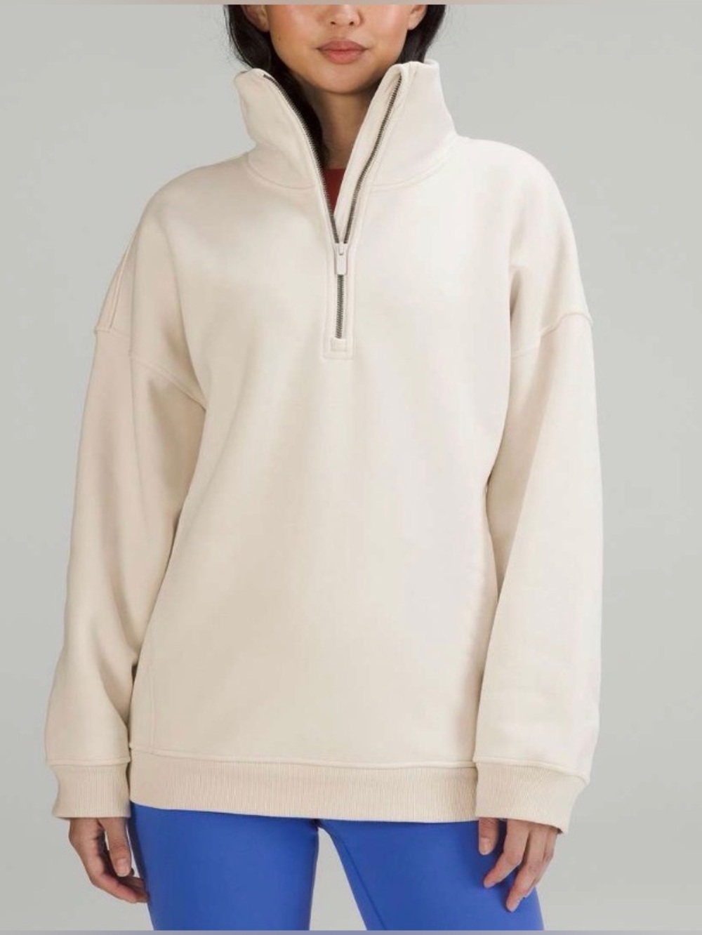 NWOT New Lululemon Thick Fleece Half-Zip White Opal